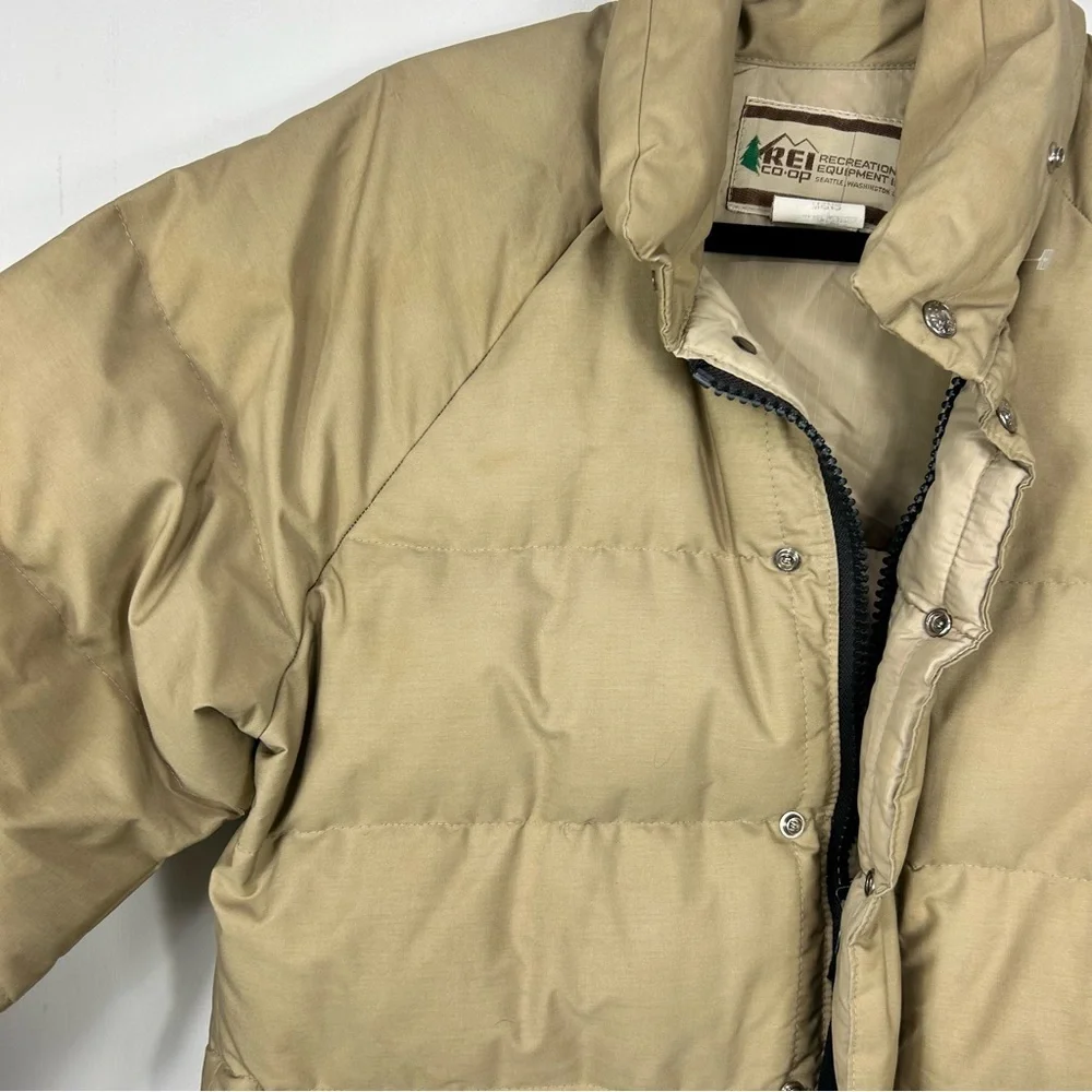 REI VINTAGE tan goose down puffer coat